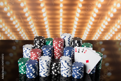 Casino background and Poker Chips