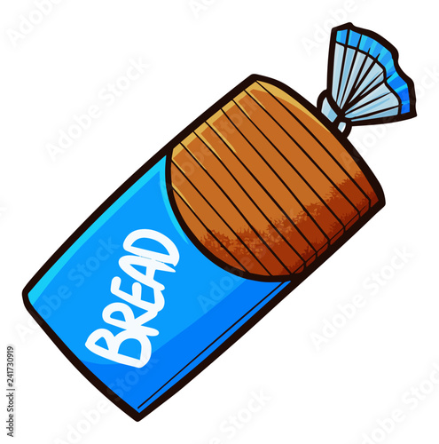 Funny and cute bread packaging made from plastic - vector 