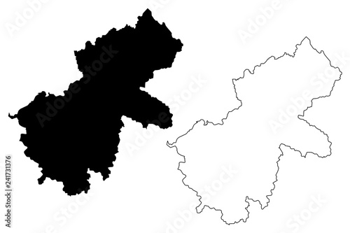 Ha Giang Province (Socialist Republic of Vietnam, Subdivisions of Vietnam) map vector illustration, scribble sketch Tinh Ha Giang map