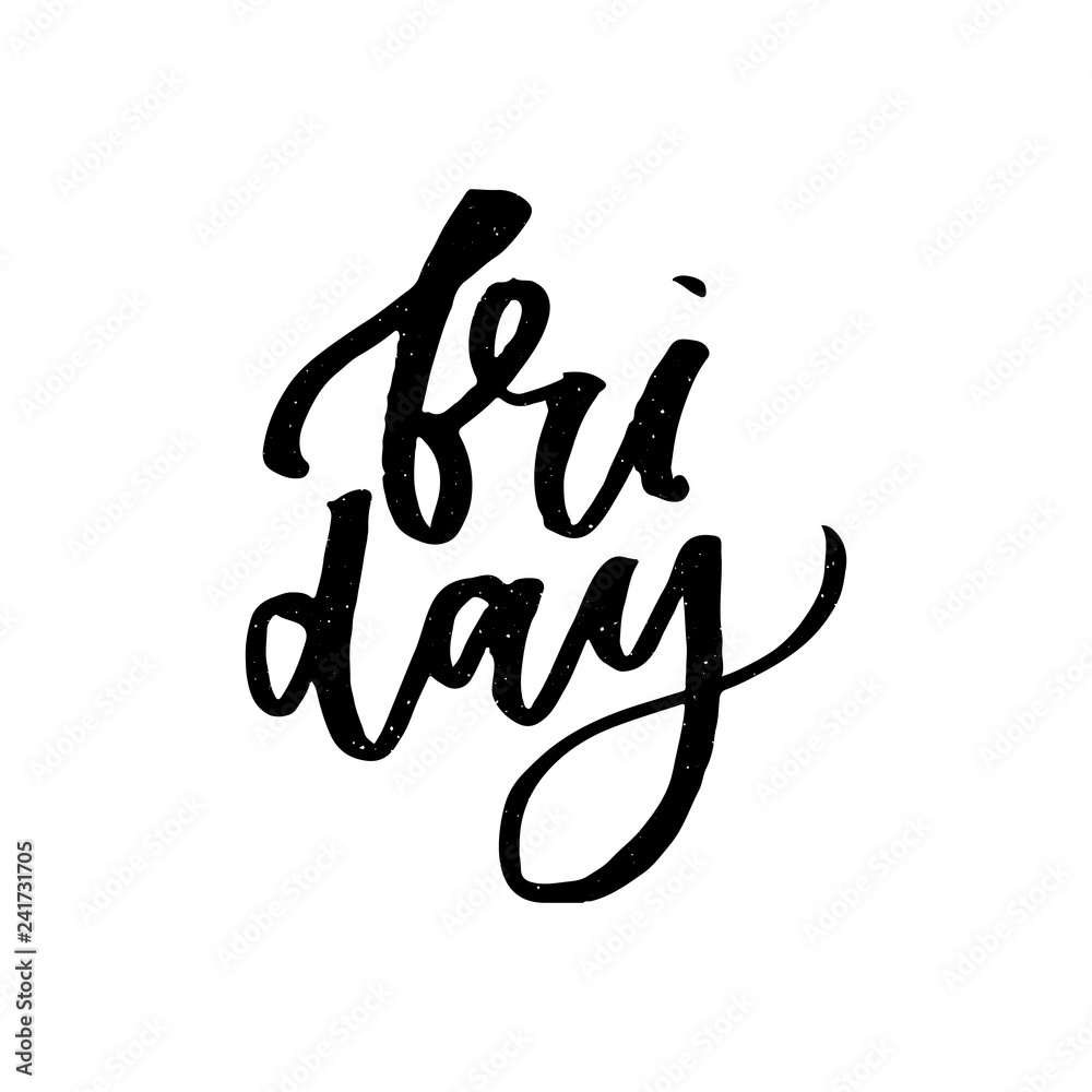 Fototapeta premium Hello, Friday - hand painted ink brush pen modern calligraphy.