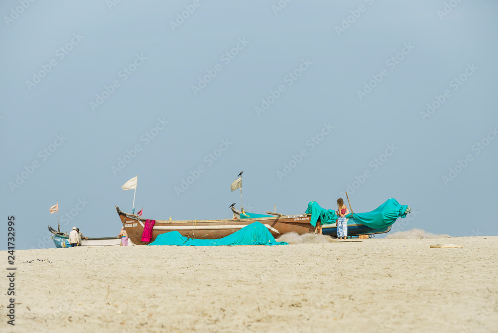 colorful fishing boats on the beach colorful fishing boats on the beach