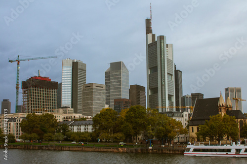 View of the business district of the city of Frankfurt am Main. Germany