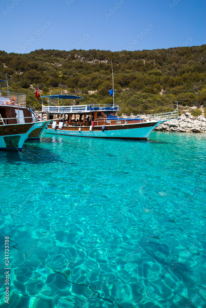 Bright crystal water of Meditteranean sea.