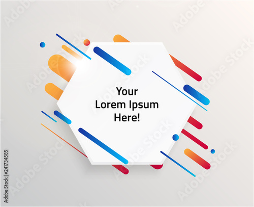 Modern text box with colorful stripes