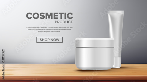 Cosmetic Bottle Ads Vector. Spray, Cream. Liquid Soup, Shampoo. Lotion, Gel. Premium Product. 3D Mockup Realistic Illustration