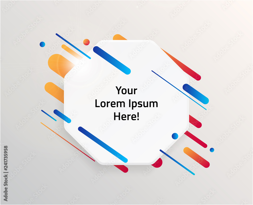 Modern text box with colorful stripes Modern text box with colorful stripes