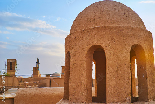 Close-up of the chimney, Yazd, Iran photo