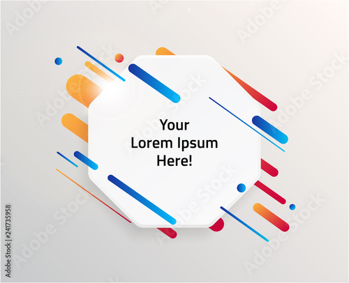 Modern text box with colorful stripes