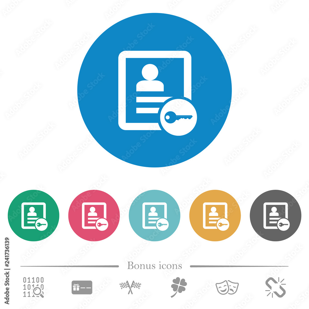 Secure contact flat round icons Secure contact flat round icons