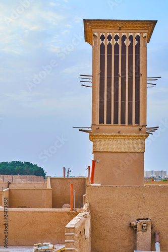 The medieval wind tower, Yazd, Iran photo