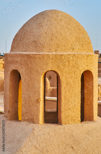 Adobe chimney, Yazd, Iran photo