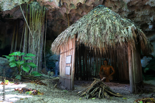 Hut used by Taino indians in Dominican Republic photo