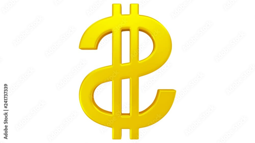 Rotating Golden Dollar Sign 3D Animation in Alpha Rotating Golden Dollar Sign 3D Animation in Alpha