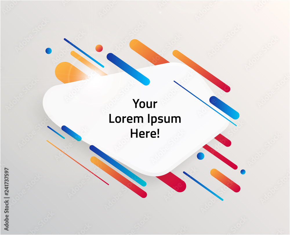 Modern text box with colorful stripes Modern text box with colorful stripes