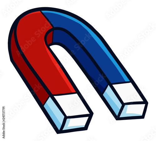 Funny and cute blue red magnet for education tools - vector