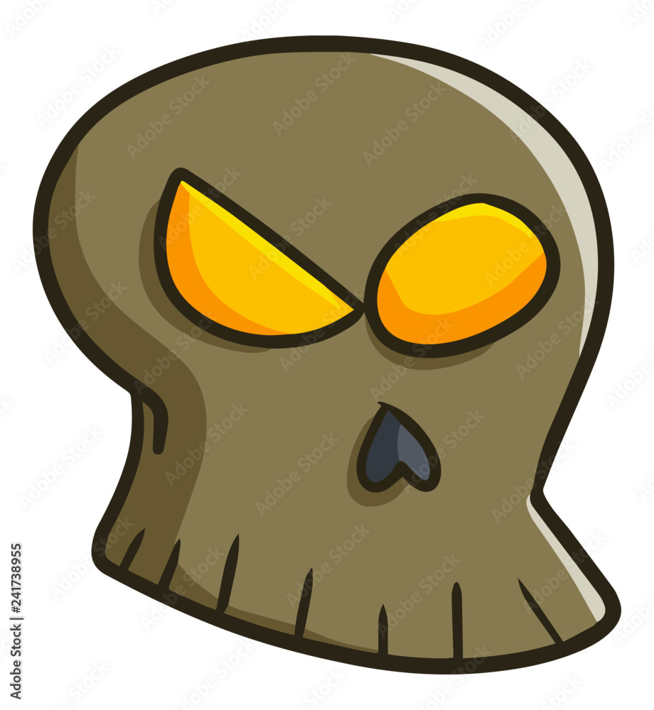 Naklejka premium Funny and scary brown skull mask for Halloween - vector.