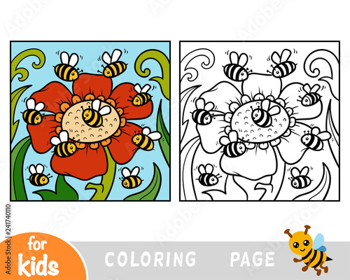 Coloring book, Nine bees