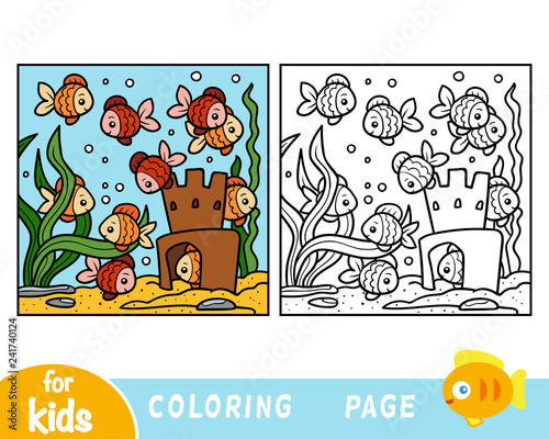 Coloring book, Ten fish
