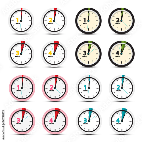 Vector Clock Icons Set