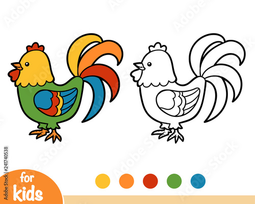 Coloring book, Rooster