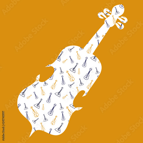 picture with violin and elements of guitar, violin and balalaika inside