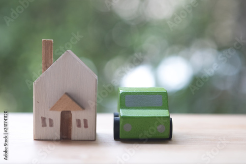 Miniature car and houses for dreaming everybody want to owner.