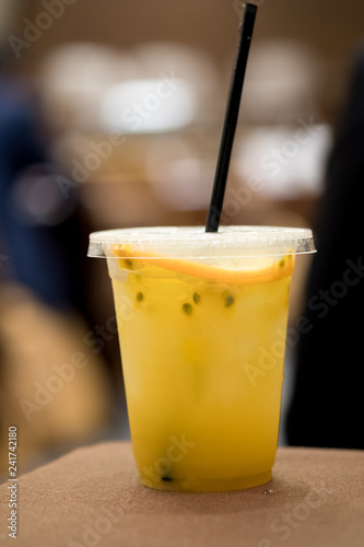Close up of iced passion fruit