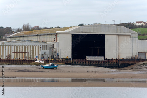 Appledore, North Devon, England UK, January 2019. Shipyard buildings.
