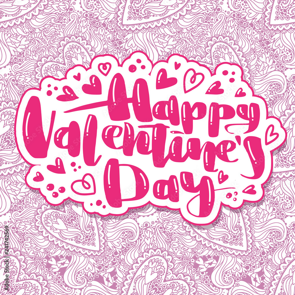 Love calligraphy phrase Happy Valentine's Day