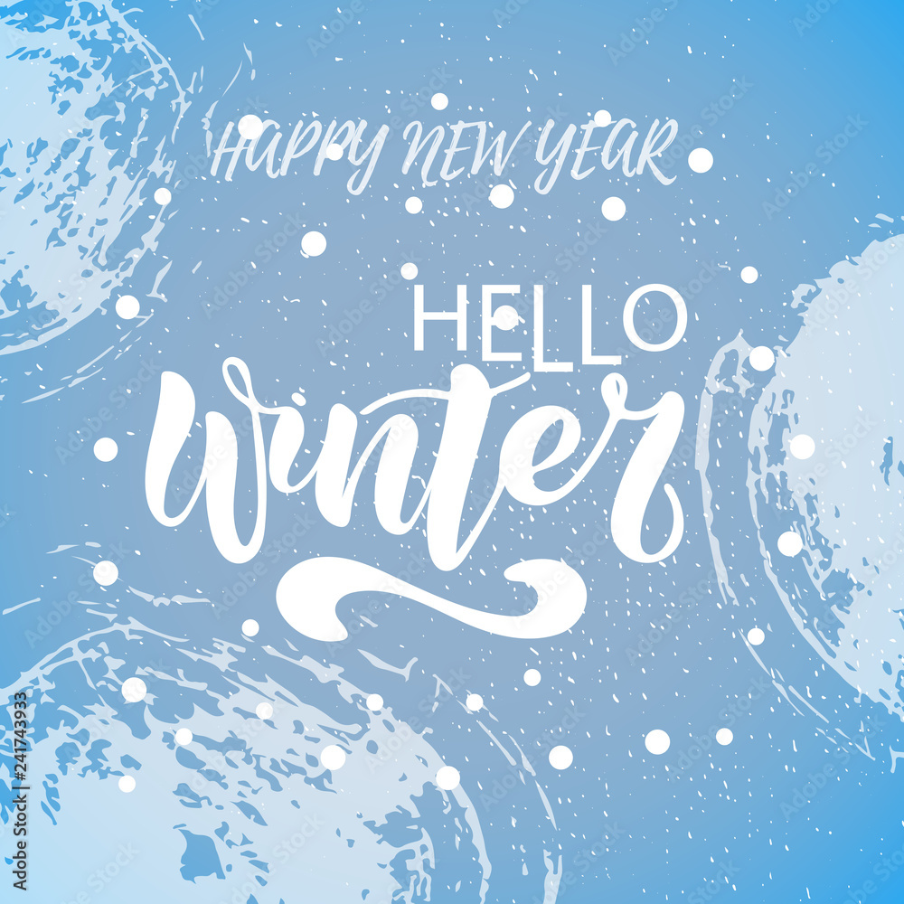 Vector illustration of Hello Winter with the inscription for packing product