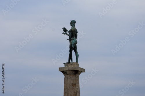 The Victor (Pobednik) a monument in the Upper Town of the Belgrade Fortress. Kalemegdan Park. Belgrade, Serbia