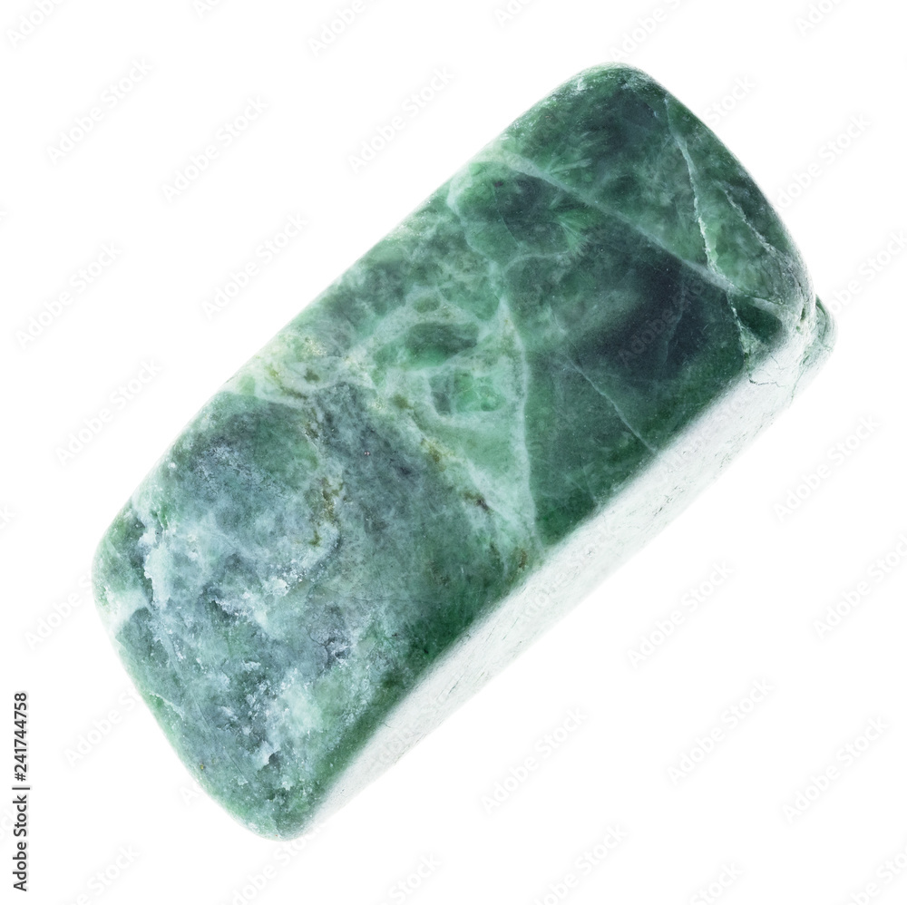 polished Jadeite (green jade) stone on white polished Jadeite (green jade) stone on white