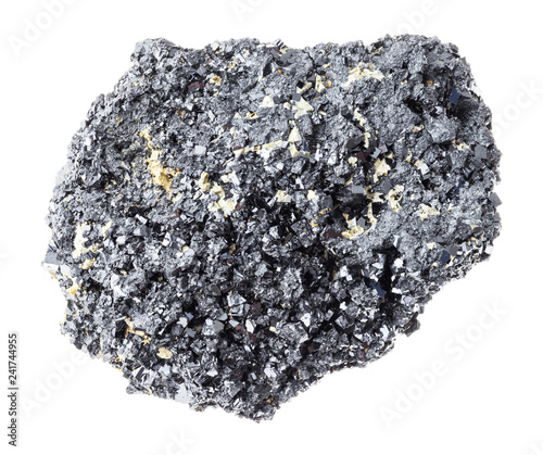 rough perovskite stone (titanium ore) on white photo