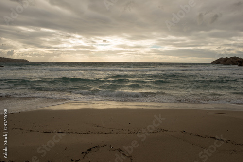 Cove in San Antonio de Ibiza a cloudy day