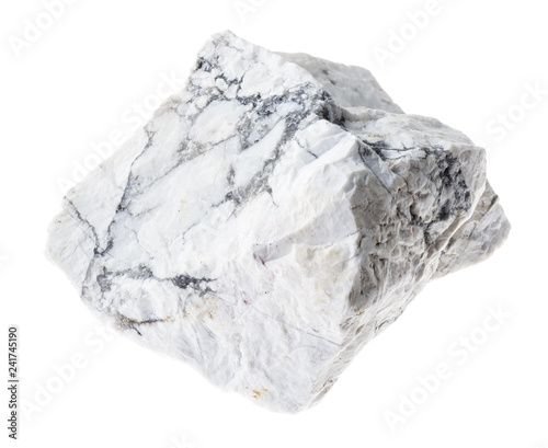 rough howlite stone on white