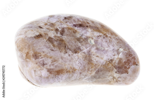tumbled Ussingite gemstone on white
