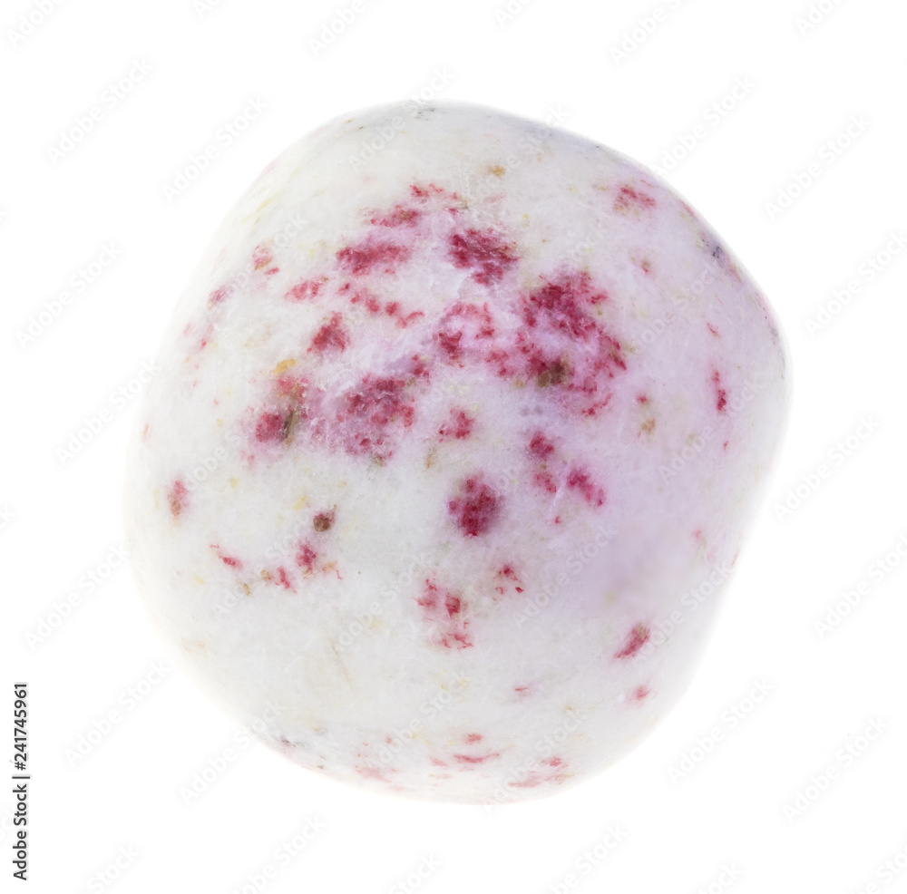 red cinnabar in tumbled dolomite stone on white red cinnabar in tumbled dolomite stone on white