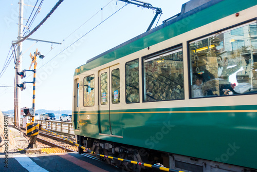 Enoden Line Train passing by the 