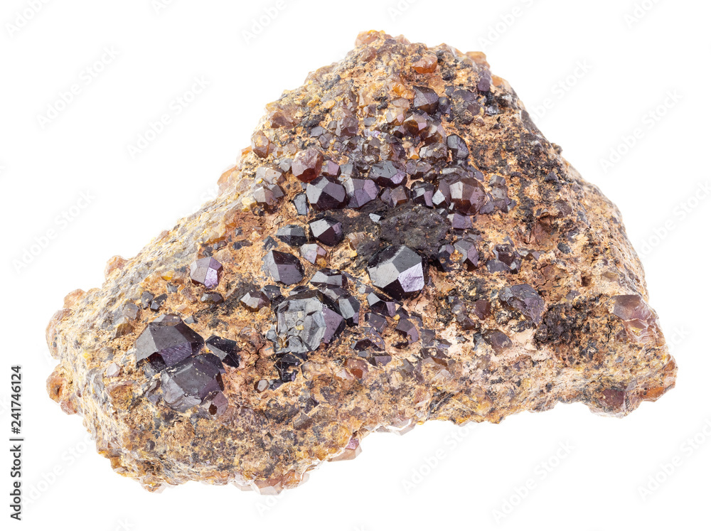 matrix of Andradite garnet crystals on rock matrix of Andradite garnet crystals on rock
