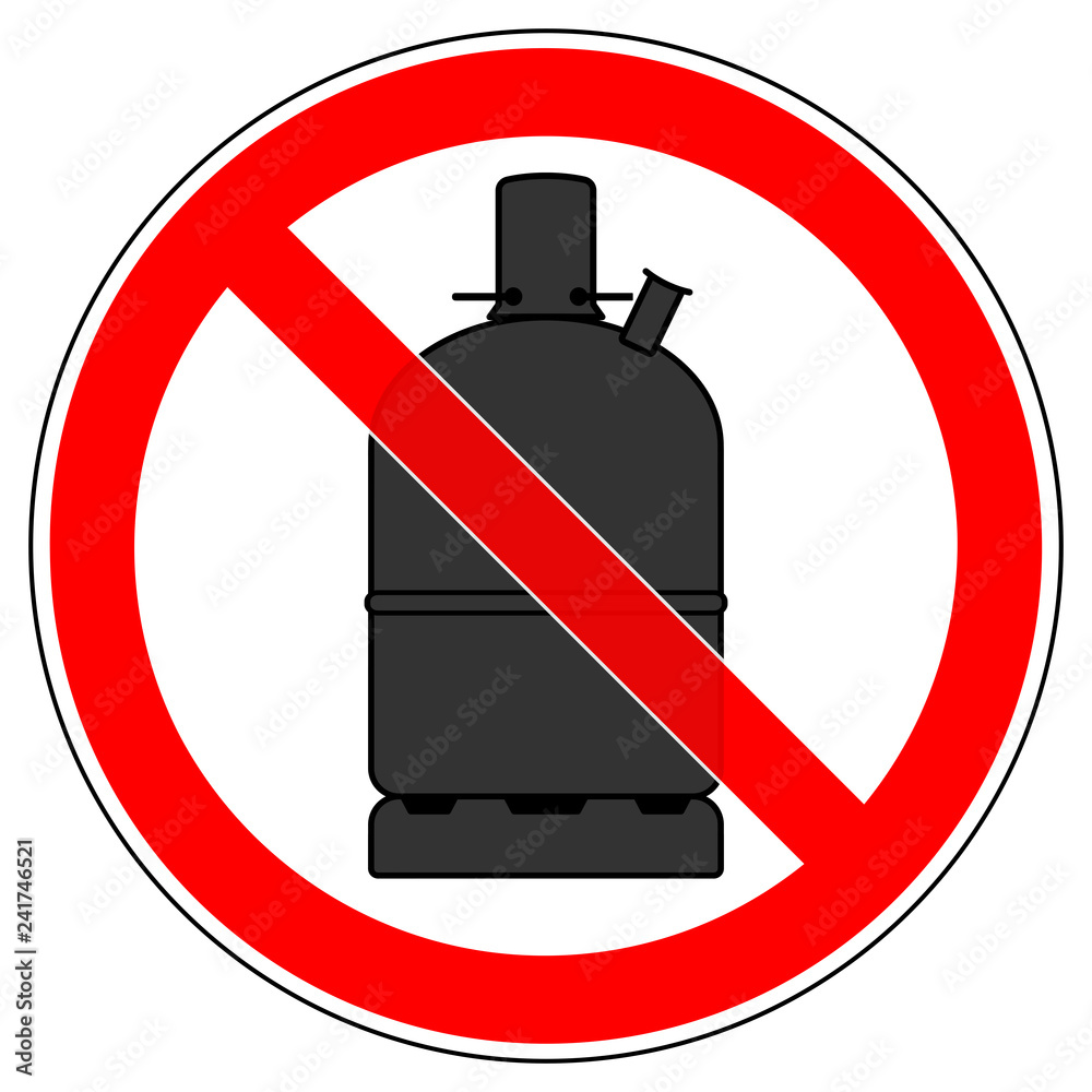 srr521 SignRoundRed - german - Verbotszeichen - Propan: Propangasflasche 5  kg Gasflasche verboten - english - prohibition sign - gas bottle not  allowed (combustion of propane gas / gas cylinder) g6996 Stock Illustration  | Adobe Stock
