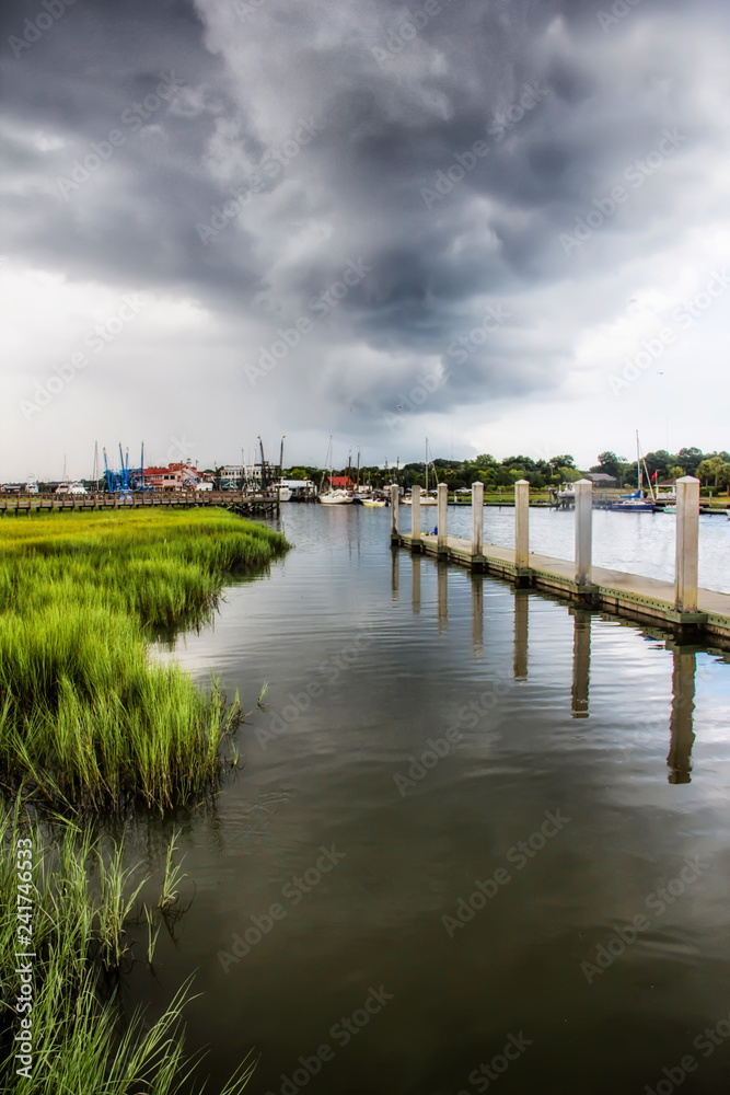 boat dock at Shem Creek in Mount Pleasant South Carolina boat dock at Shem Creek in Mount Pleasant South Carolina