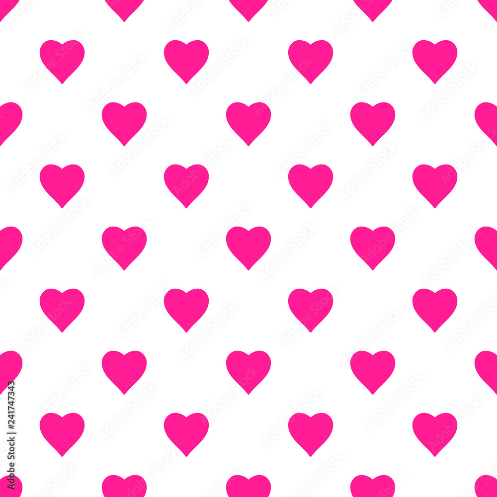 Square seamless vector pattern with pink hearts Square seamless vector pattern with pink hearts