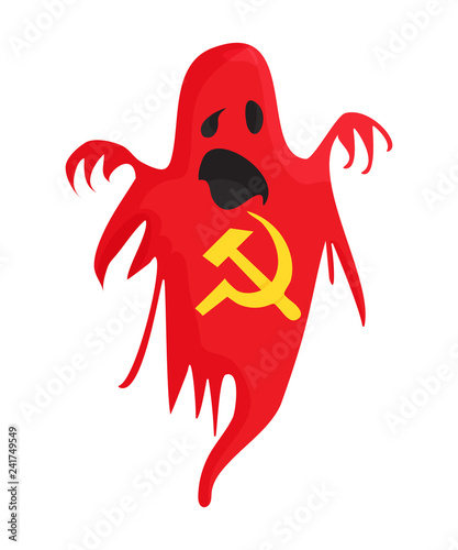 Fotografi The specter of communism funny vector illustration