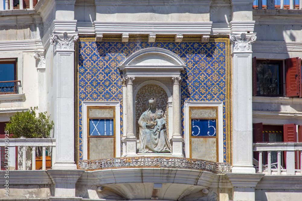 Detail from building in San Marco square in Venice, Italy