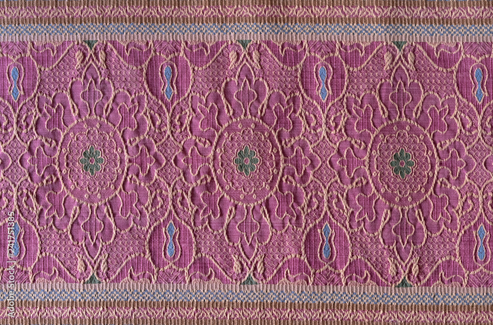 Fabric texture with geometric floral pattern Fabric texture with geometric floral pattern