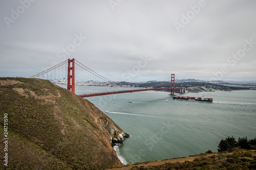 Wallpaper Mural Wide angle view of the Golden Gate Bridge in San Francisco as seen from the Marin Headlands Torontodigital.ca
