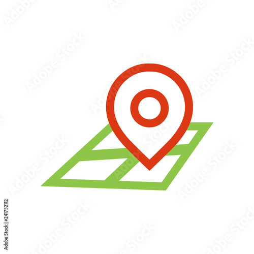 Pin map graphic icon design template