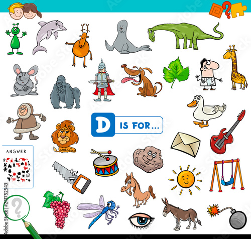 D is for educational game for children
