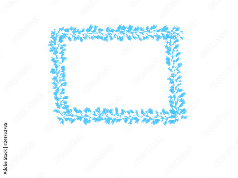 abstract ink water color, blue leaves frame on white background with copy space for banner or logo abstract ink water color, blue leaves frame on white background with copy space for banner or logo