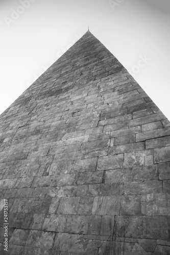 Part of The Pyramid of Cestius, near the Porta San Paolo and the Protestant Cemetery in Ostiense district. 